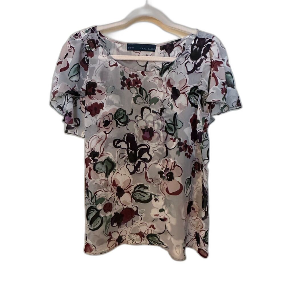 Zara Basic Cap Short Sleve Layered Blouse Women's Sz Small